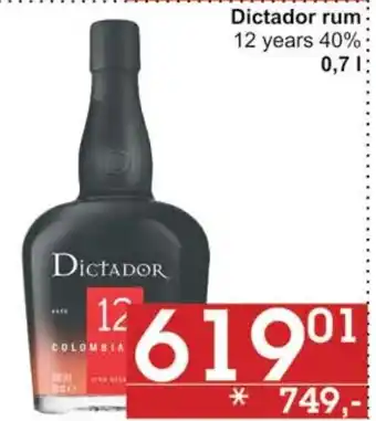 Jip Dictador rum 12 years 40% 0,7 l. nabídka