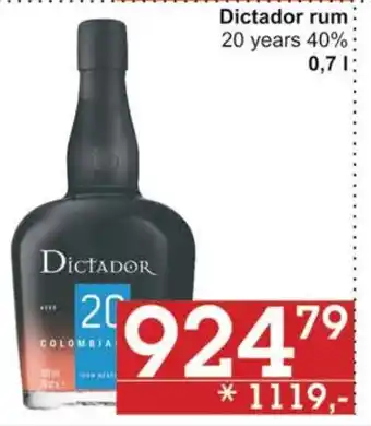 Jip Dictador rum 20 years 40% 0,7 l. nabídka