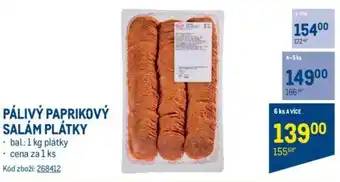 Makro PÁLIVÝ PAPRIKOVÝ SALÁM PLÁTKY nabídka