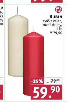 Rossmann Rubin svíčka válec nabídka