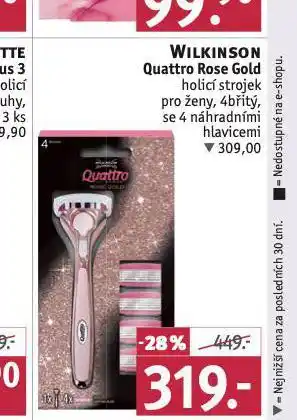 Rossmann Wilkinson quattro rose gold holicí strojek nabídka