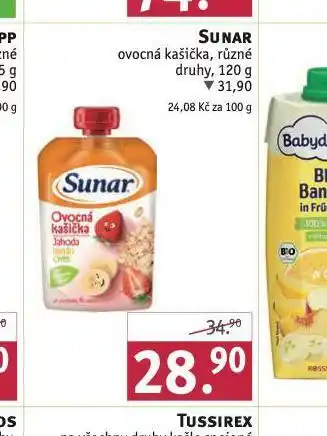 Rossmann Sunar ovocná kašička nabídka