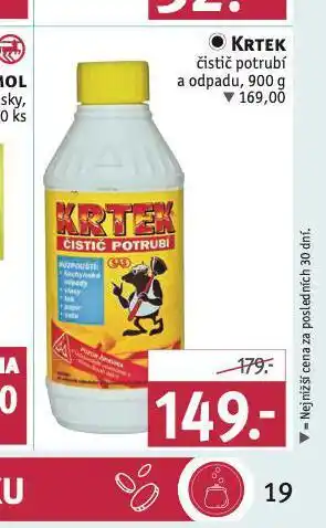Rossmann Krtek čistič potrubí a odpadu nabídka