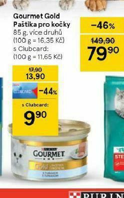 Tesco Gourmet gold paštika pro kočky nabídka