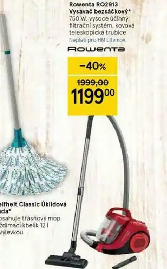 Tesco Vysavač bezsáčkový rowenta nabídka