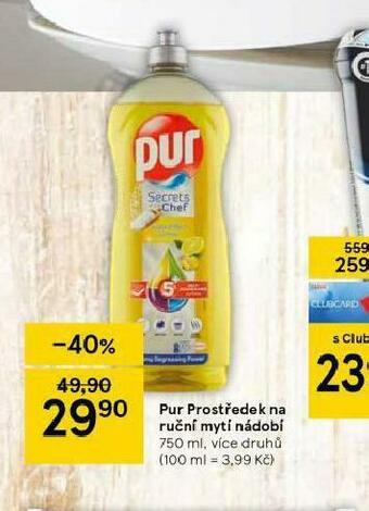 Tesco Pur prostředek na nádobí nabídka