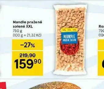 Tesco Mandle pražené solené xxl nabídka