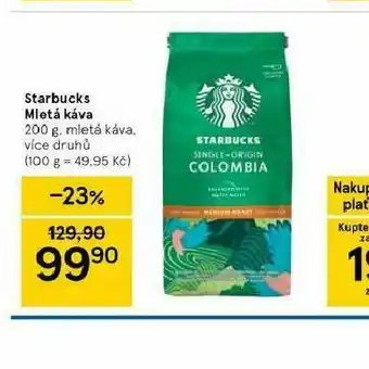 Tesco Starbuck mletá káva nabídka