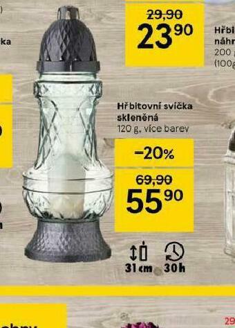Tesco Hřbitovní svíčka skleněná nabídka