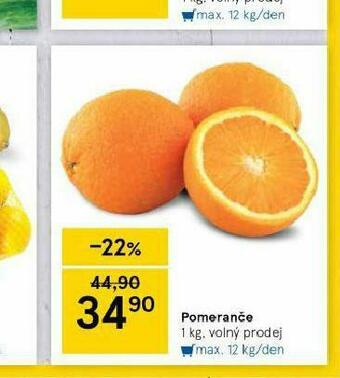Tesco Pomeranče nabídka