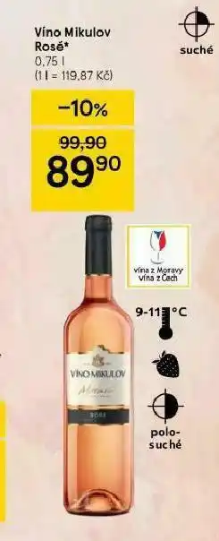 Tesco Víno mikulov rosé nabídka