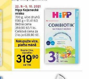 Tesco Hipp kojenecké mléko nabídka