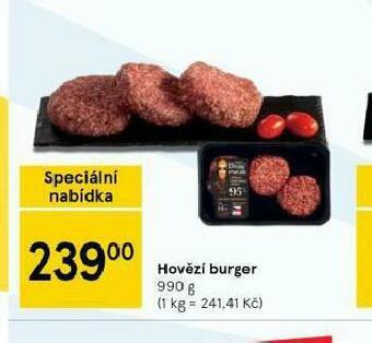 Tesco Hovězí burger nabídka