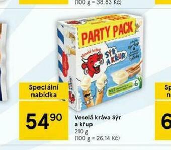 Tesco Veselá kráva sýr a křup nabídka