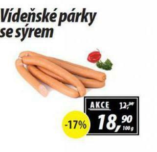 ZEMAN Vídeňské párky se sýrem nabídka