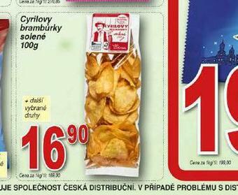 Lidl Cyrilovy brambůrky solené nabídka