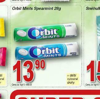 Lidl Orbit mints spearmint nabídka