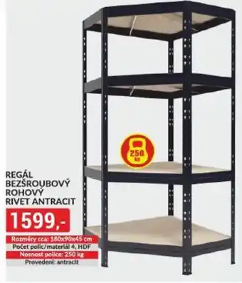 Baumax REGÁL BEZŠROUBOVÝ ROHOVÝ RIVET ANTRACIT nabídka