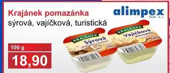 PLUS JIP Krajánek pomazánka sýrová, vajíčková, turistická nabídka