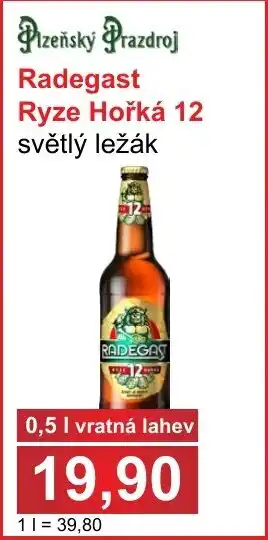 PLUS JIP Radegast Ryze Hořká 12 světlý ležák 0.5L nabídka