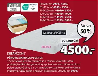 JYSK PĚNOVÁ MATRACE PLUS F95 nabídka