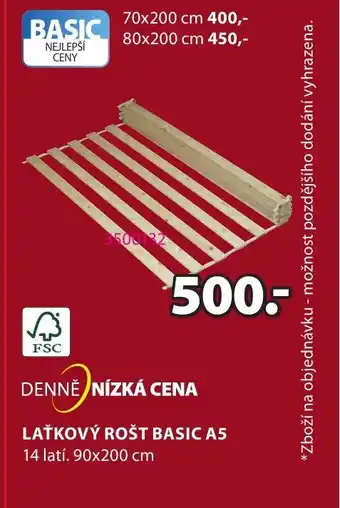JYSK LAŤKOVÝ ROŠT BASIC A5 nabídka