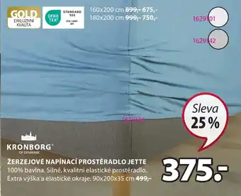 JYSK ŽERZEJOVÉ NAPÍNACÍ PROSTĚRADLO JETTE nabídka