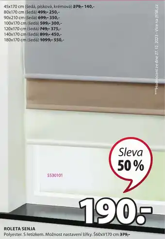 JYSK ROLETA SENJA nabídka