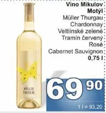 Jip Víno Mikulov Motýl 0.75 l. nabídka
