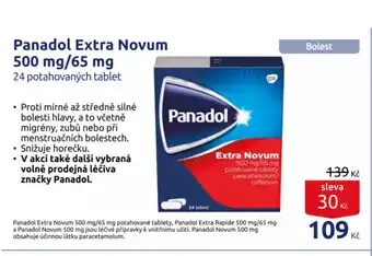Benu Panadol Extra Novum 500 mg/65 mg nabídka