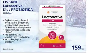 Benu LIVSANE Lactoactive Kids PROBIOTIKA nabídka