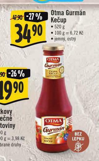 Jip Otma gurmán kečup nabídka