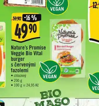 Jip Veggie bio vital burger s červenými fazolemi nabídka