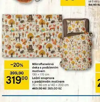 Tesco Mikroflanelová deka s podzimním motivem nabídka