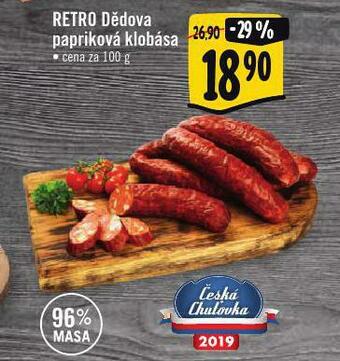 Albert Retro dědova klobása nabídka