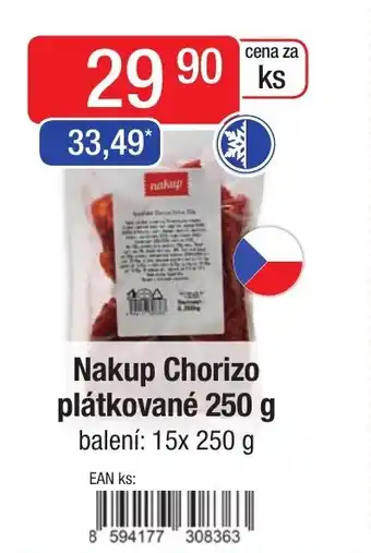 Nakup Chorizo plátkované 250 g