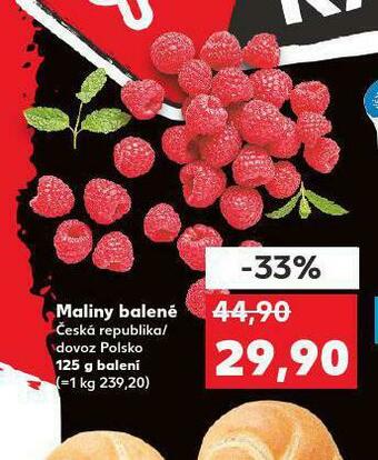 Kaufland Maliny balené nabídka