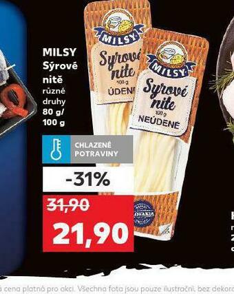 Kaufland Milsy sýrové nitě nabídka