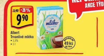 Albert Trvanlivé mléko 1,5% nabídka
