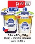 Pohár mléčný 150 g Kunín - borůvka, meruňka