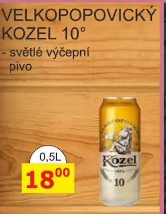 BENE Nápoje VELKOPOPOVICKÝ KOZEL 10° nabídka