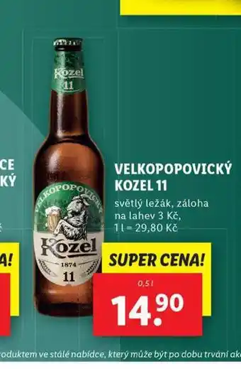 Lidl Pivo velkopopovický kozel nabídka