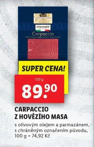 Lidl Carpaccio z hovězího masa nabídka