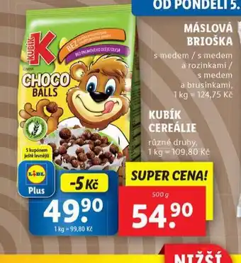 Lidl Kubík cereálie nabídka
