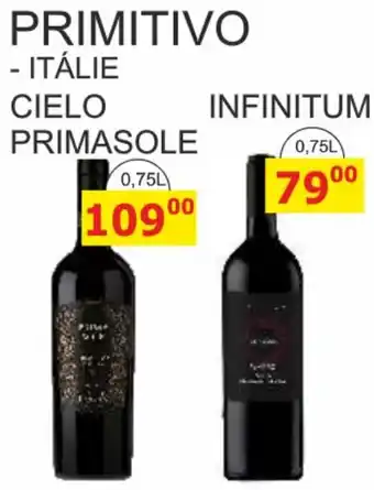 BENE Nápoje PRIMITIVO nabídka