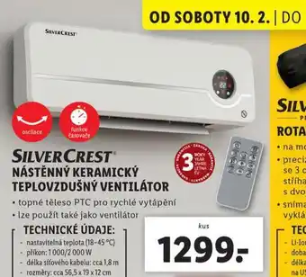Lidl Nástěnný keramický teplovzdušný ventilátor nabídka