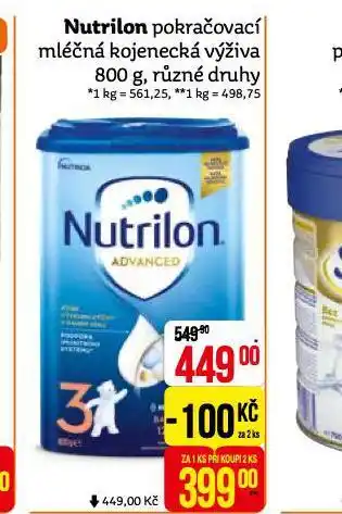 Teta Nutrilon pokračovací mléčná výživa nabídka
