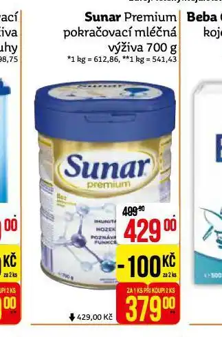 Teta Sunar premium pokračovací mléčná výživa nabídka