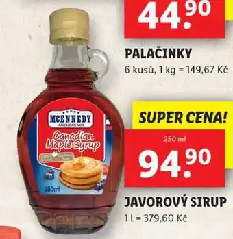 Lidl JAVOROVÝ SIRUP, 250 ml nabídka