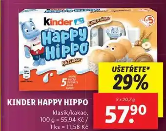 Lidl KINDER HAPPY HIPPO, 5x 20,7 g nabídka